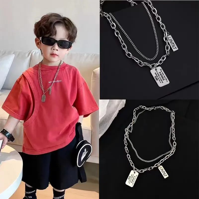 The Kids Street Layered Pendant Necklace adds the perfect finishing touch to everyday outfits, birthday looks, photos and special occasions.