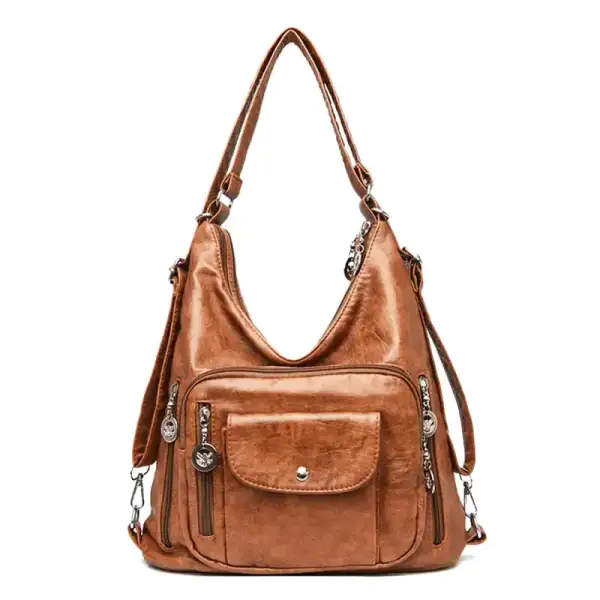 Leather Multi-Pocket Shoulder Bag