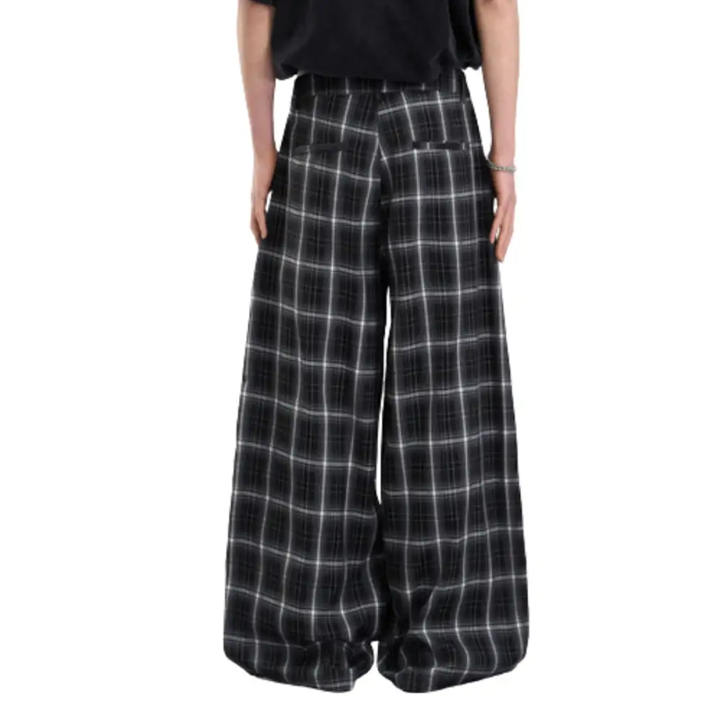 Baggy Plaid Casual Pants