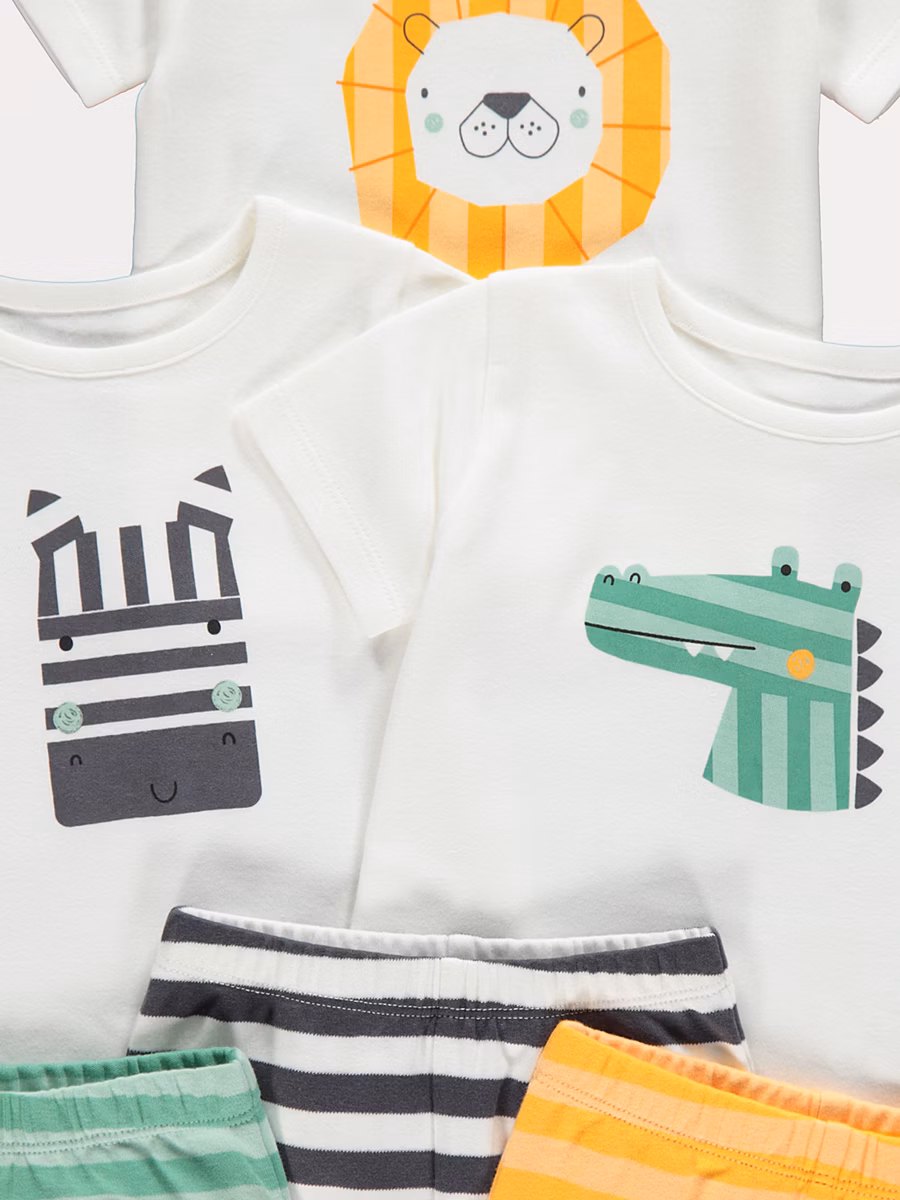 Animal Stripe Short Sleeve Pyjamas 3 Pack detail 1