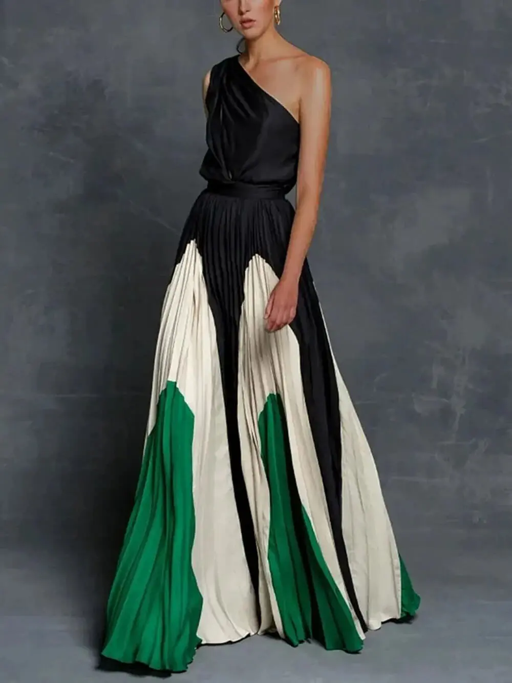 One Shoulder Ruched Maxi Dress