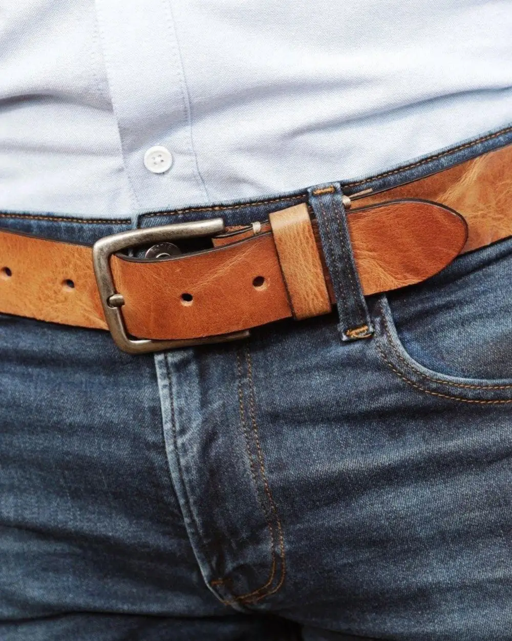 Classic Rugged Leather Waist Belt