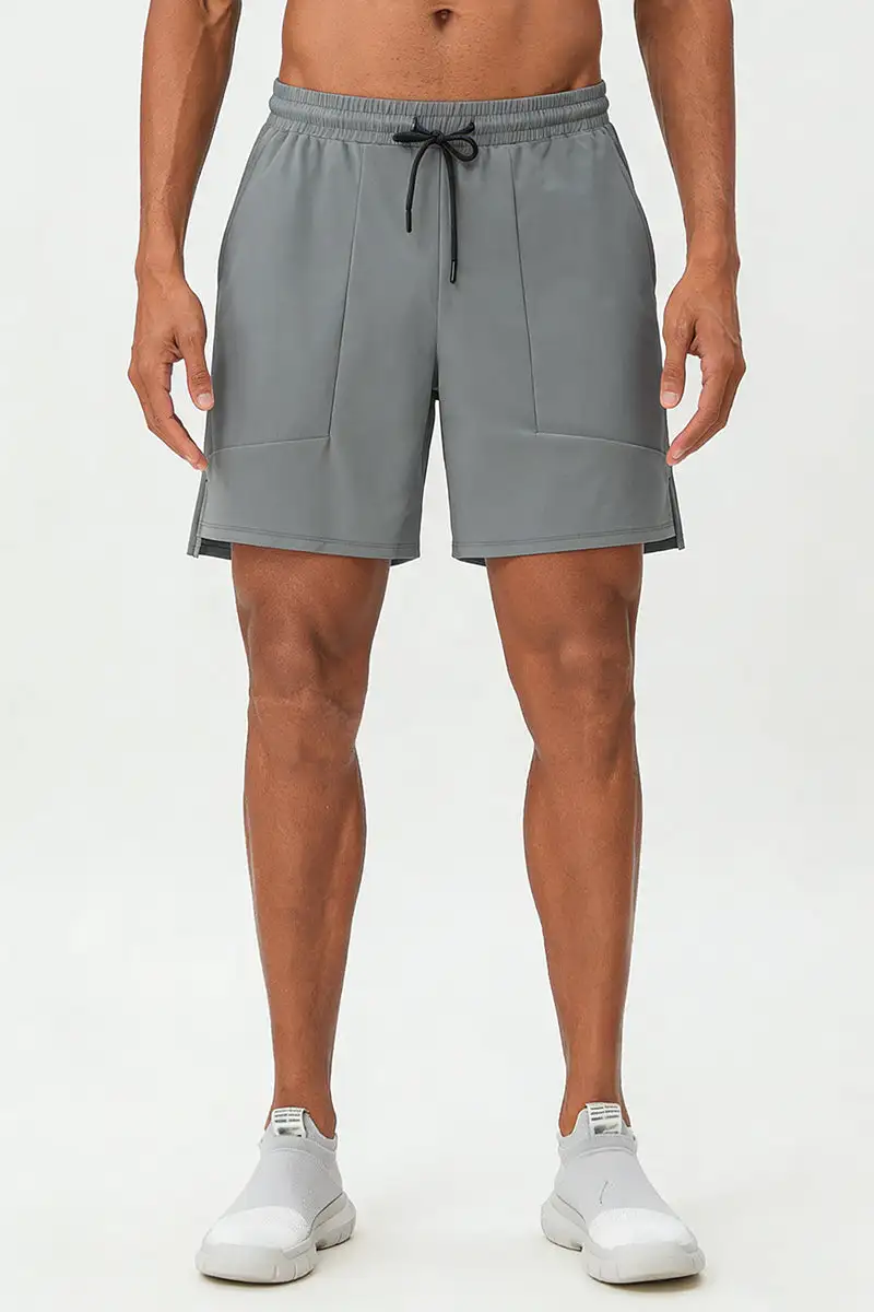 Quick Dry Drawstring Side Pocket Athletic Shorts