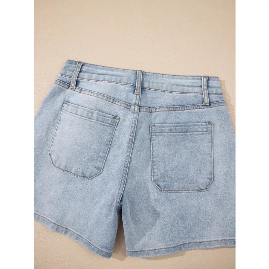 Everyday High Rise Pocketed Denim Shorts