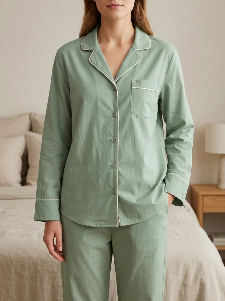 Button Down Minimal Pajama Shirt