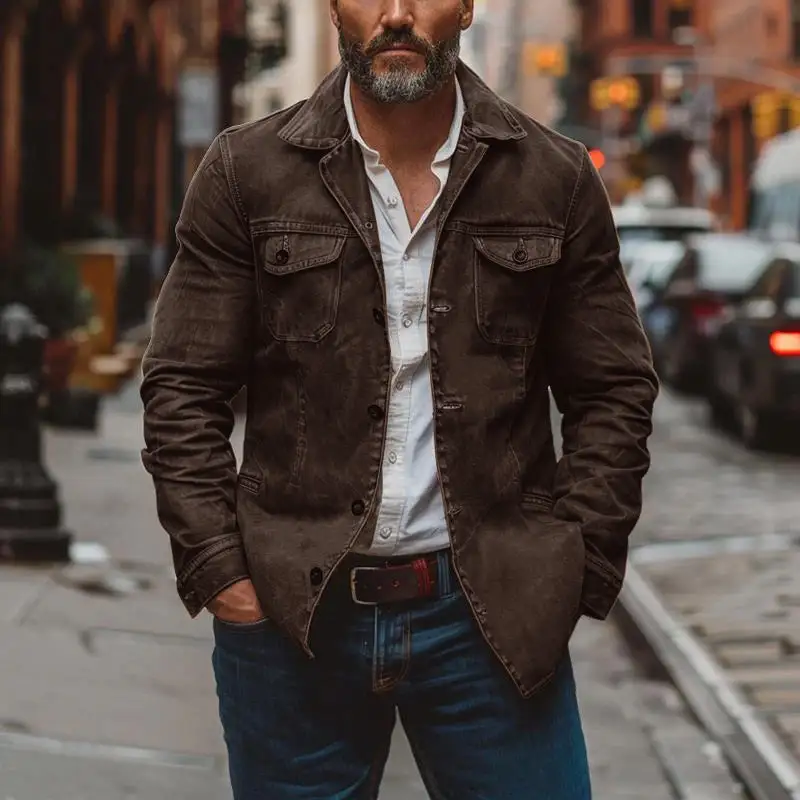 Pocket Leather Utility Jacket