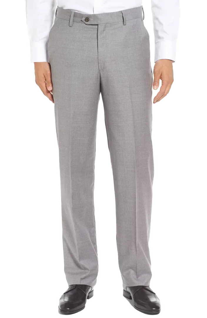 Tailored Gabardine Tropical Weave Flannel Flat Front Pleated Front Trousers