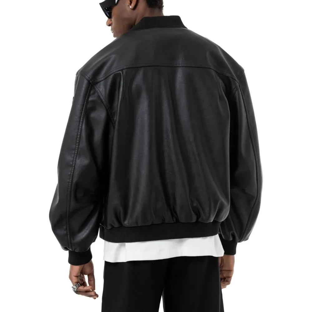 Everyday Leather Look Biker Jacket
