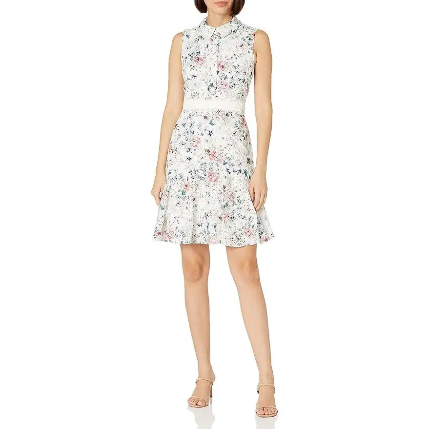 Floral Eyelet Casual Dress