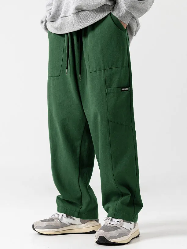 Pocket Drawstring Relaxed Trousers