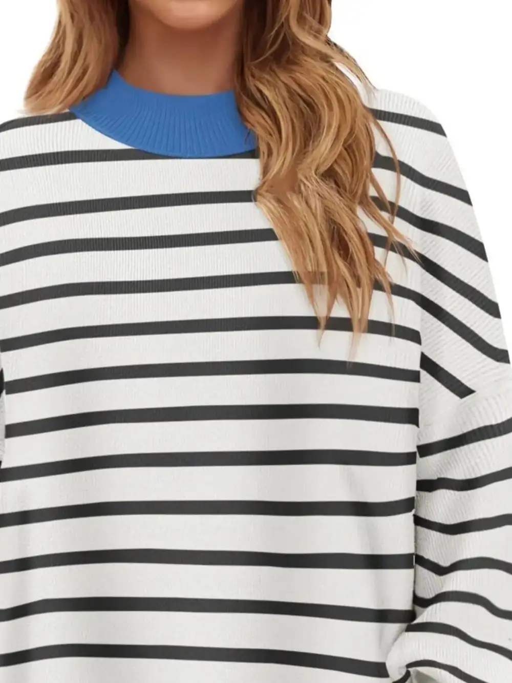 Modern Long Sleeve Round Neck Striped Sweater
