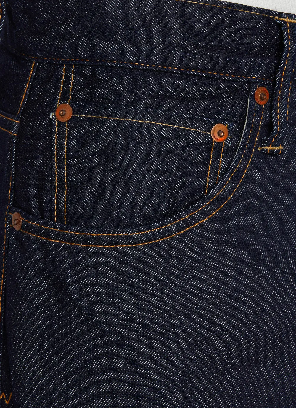 Soft Straight-Cut Daily Dark Blue Cottom Jeans