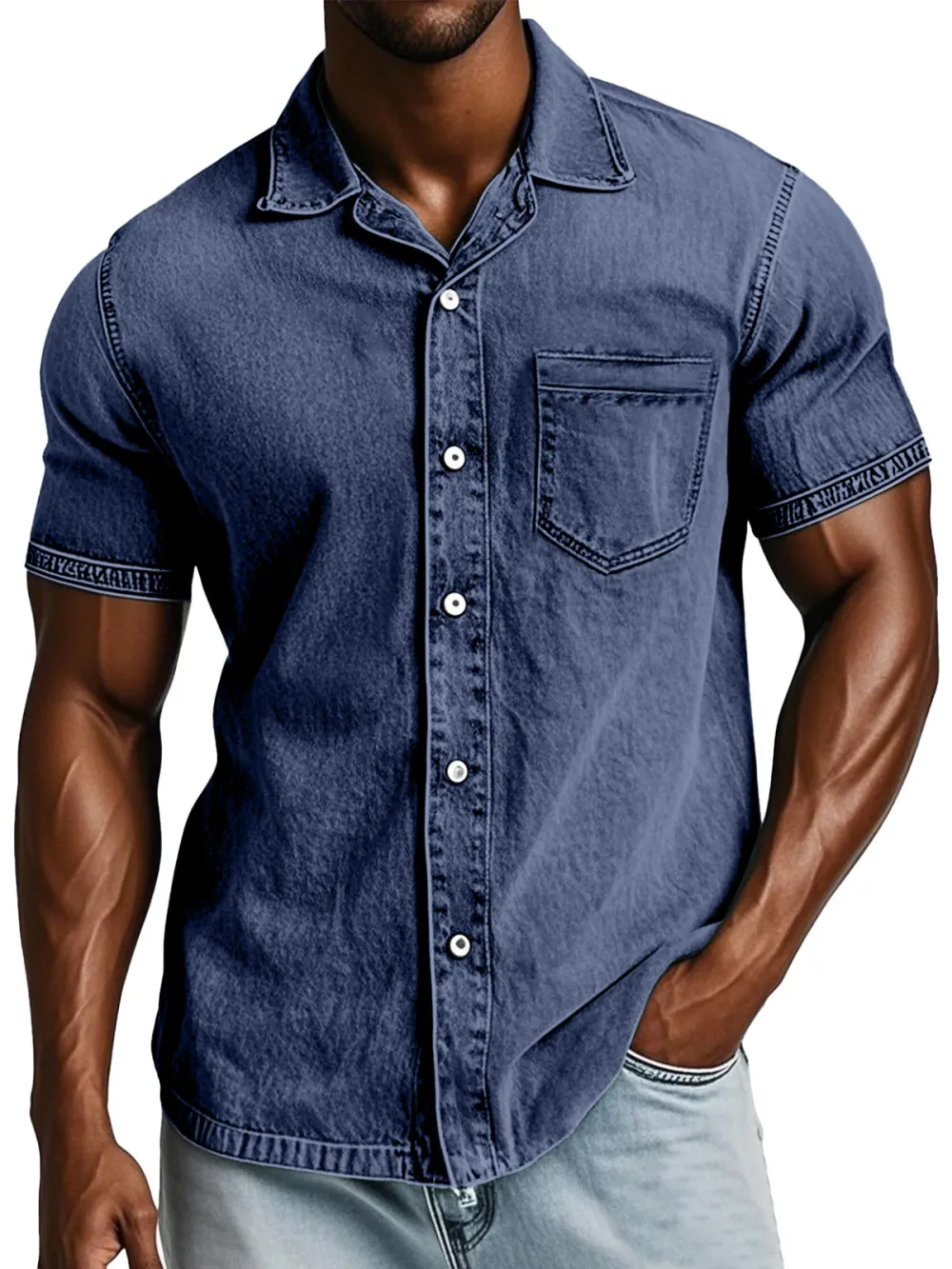 Everyday Short Sleeve Open Collar Shirt