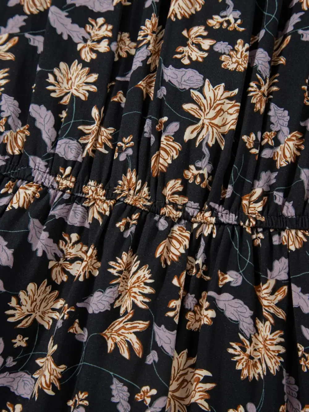 Floral V Neck Smocked Dress Casual