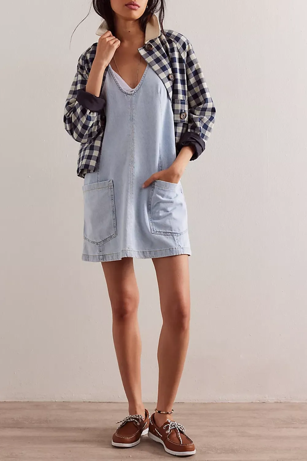 Denim Overall Mini Skirt
