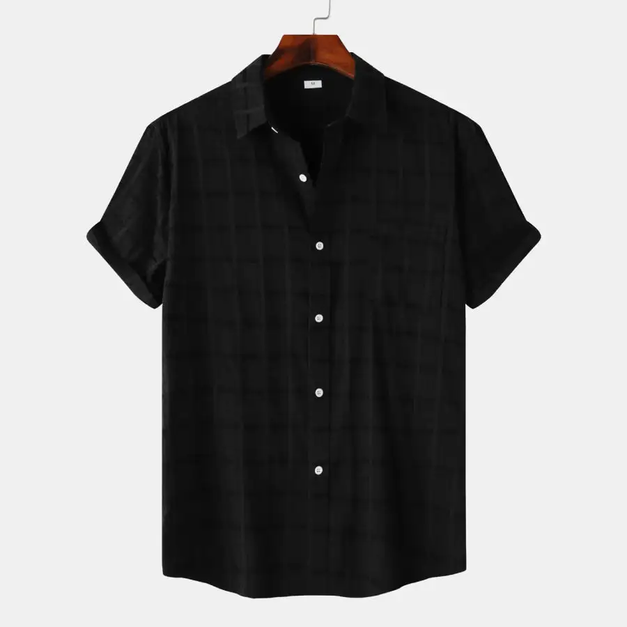 Versatile Men's Casual Short Sleeve Button Down Shirt