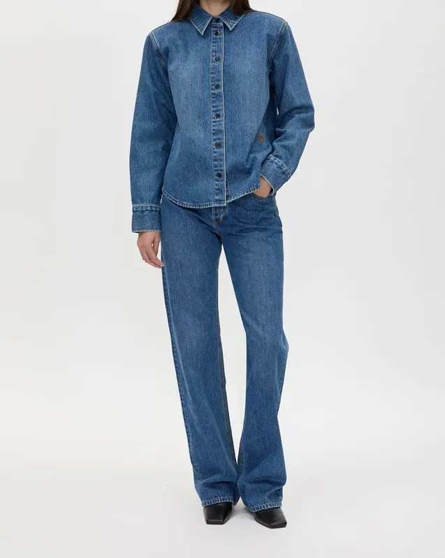 Dark Blue Denim Classic Fit Shirt