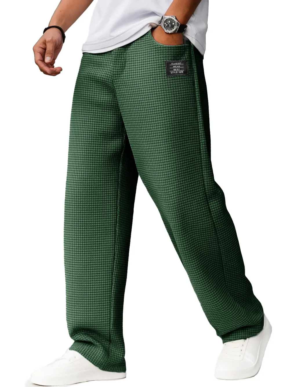 Textured Knit Drawstring Trousers