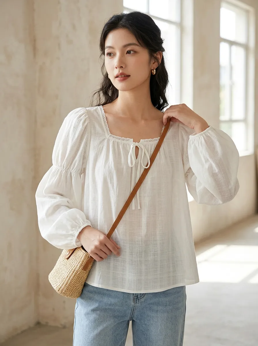 Modern Refined Women's Puff-Sleeve Blouse
