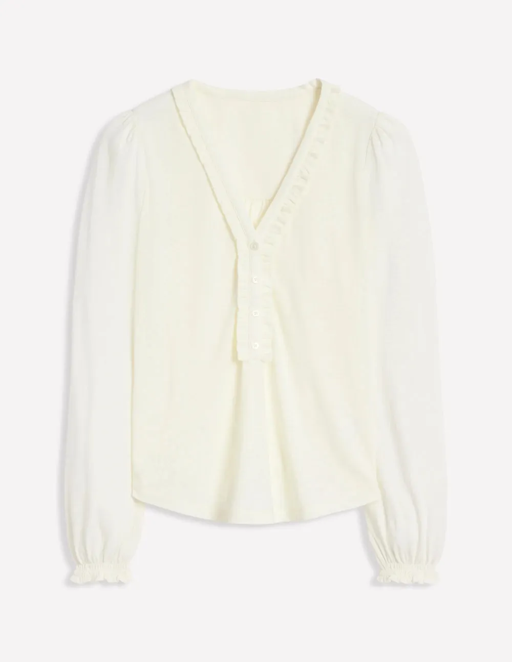 Ruffled V-neck Top