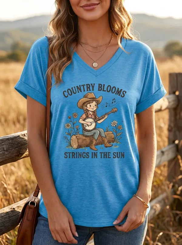 Country-Music Women's V-Neck T-Shirt