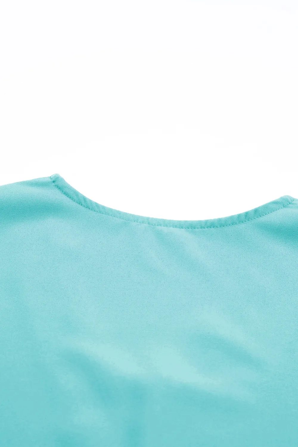 Green Lace Trim V Neck Blouse Style