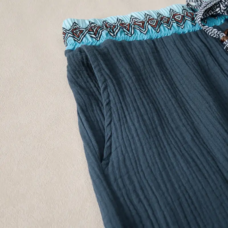 Drawstring Geometric Shorts