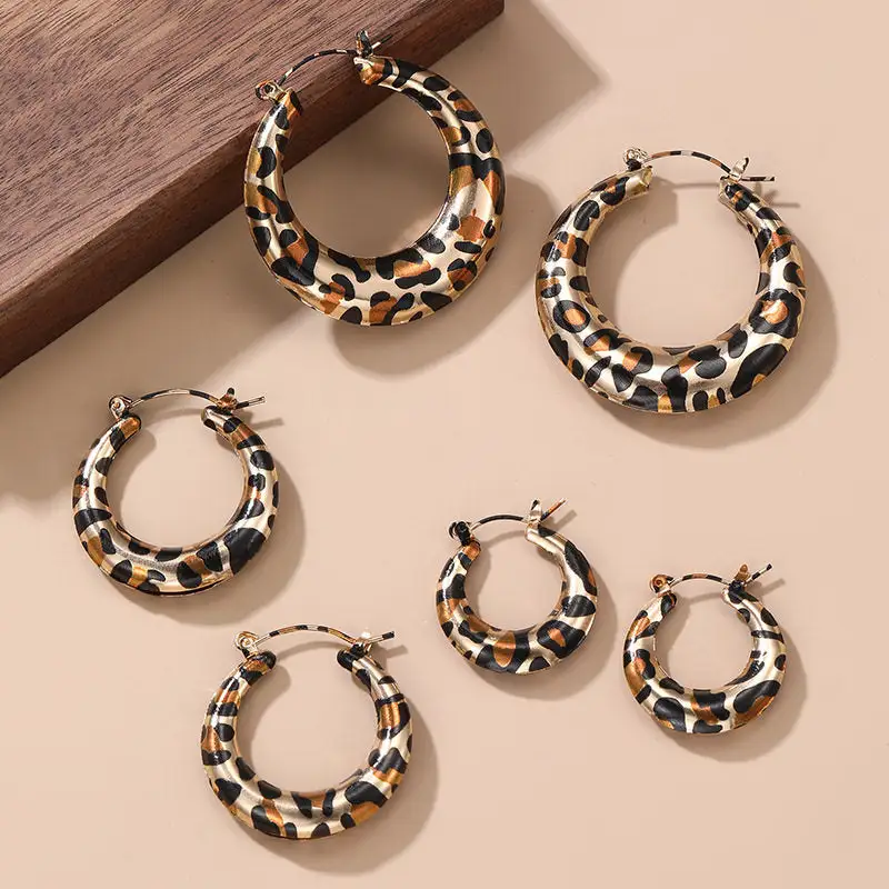 Leopard Print C-Shape Earrings