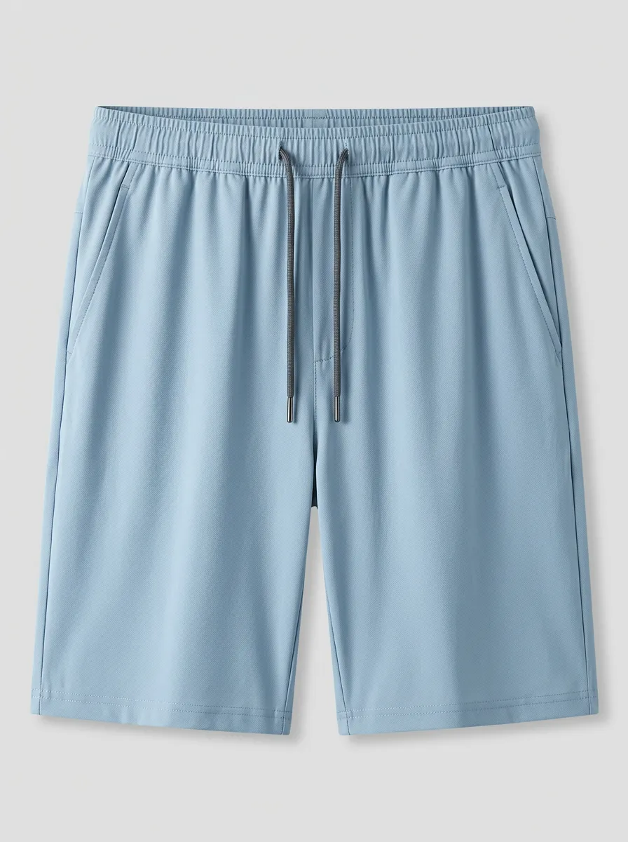 Performance-Look Ice-Silk Elastic-Waist Stretch Shorts