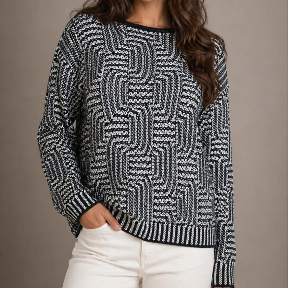 Two Tone Knit Pullover
