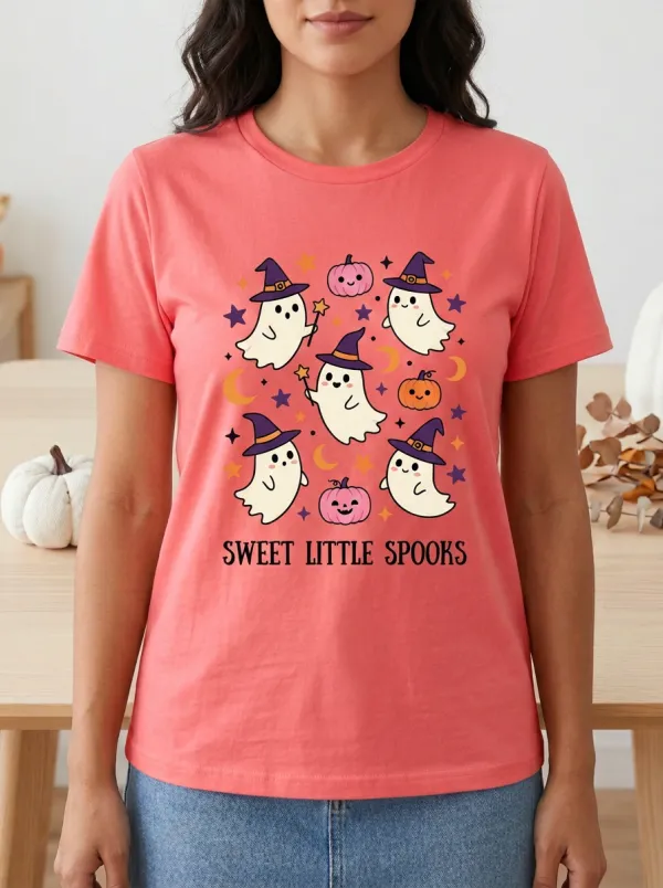 Ghost Pumpkin Halloween Graphic T-Shirt