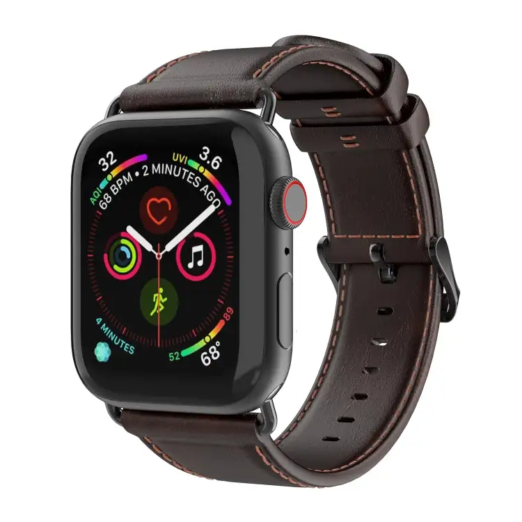 Genuine Leather Watch Strap for Watch Ultra 2 49 mm - Coffee
