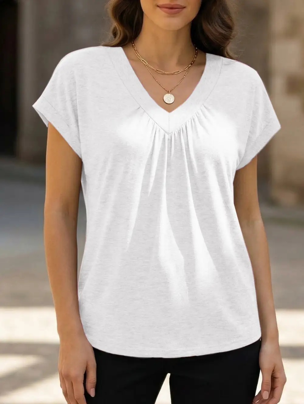 V-Neck Short Sleeve Top