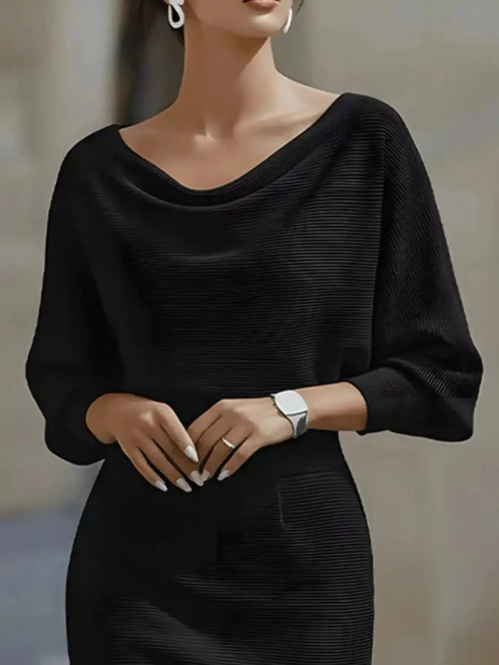 Cowl Neck Bodycon Midi Dress