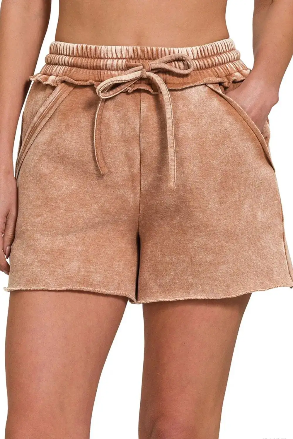 Relaxed Drawstring Pocket Detail Shorts