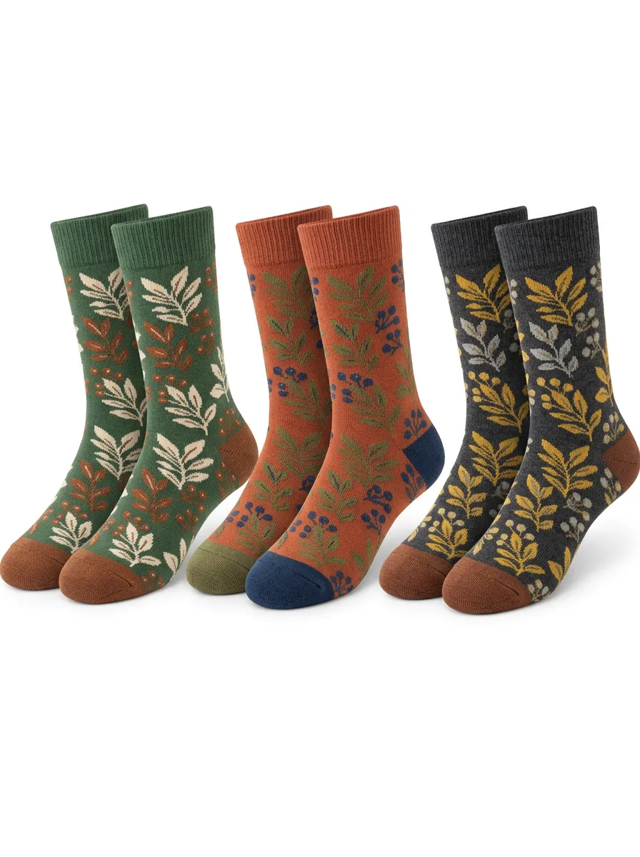 Everyday Socks Set with Berry Motifs