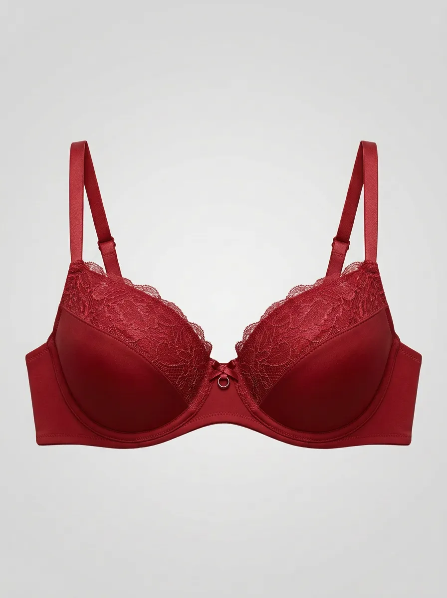 Women's Padded Underwire Floral-Lace Bow-Detail Bra