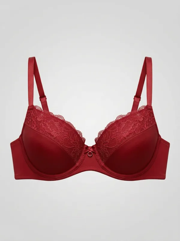 Women's Padded Underwire Floral-Lace Bow-Detail Bra
