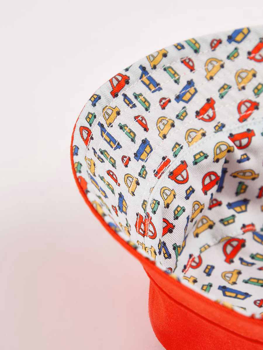 Red Reversible Car Sunhat detail 1