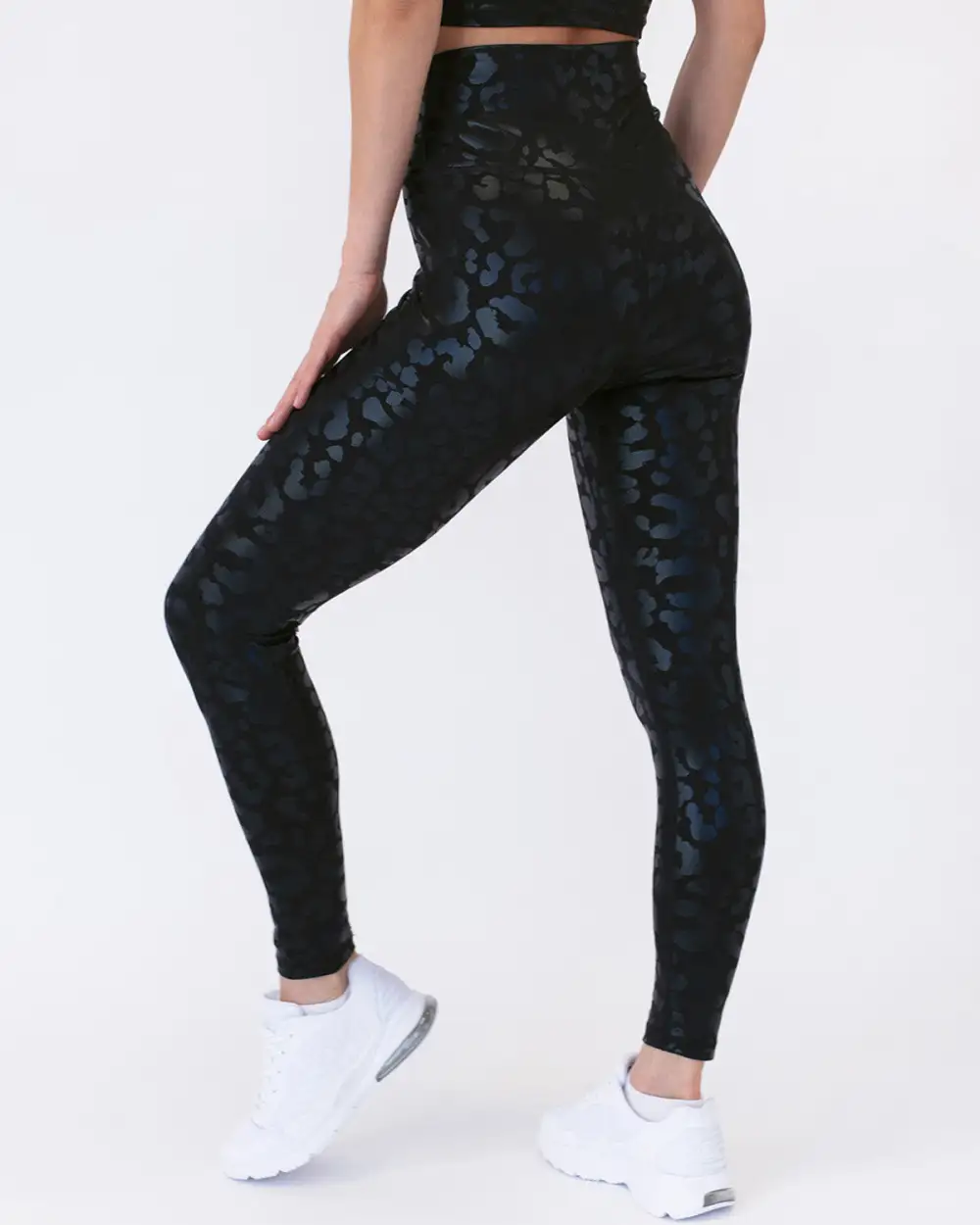 Functional Active Leopard Print Metallic Leggings