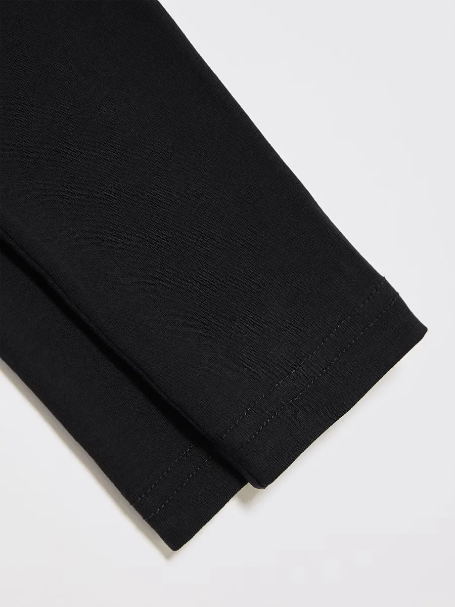 Black Cotton Rich Girls School Leggings 2 Pack
