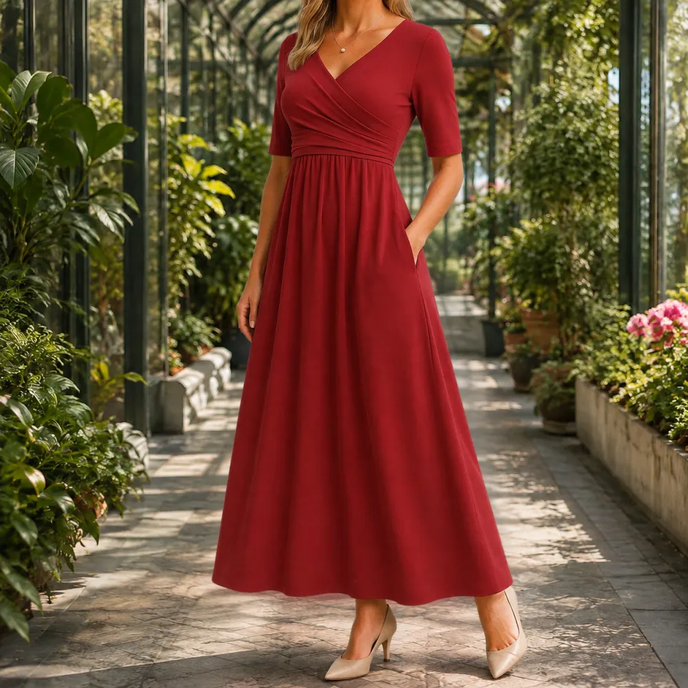 Wrap A-Line Maxi Dress