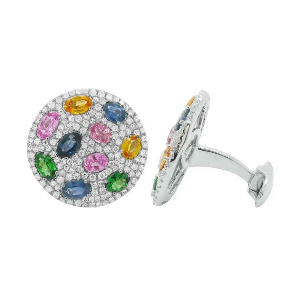 Classic Polished Classic Diamond Cufflinks