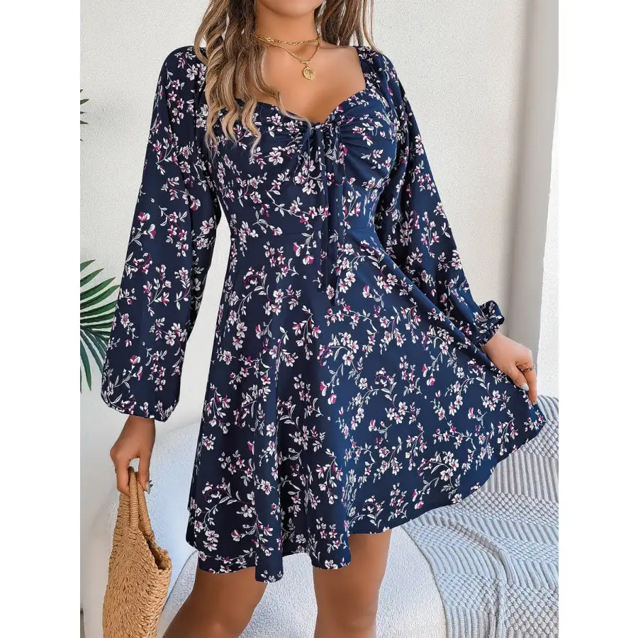 Sweetheart Neck Balloon Sleeve Mini Dress