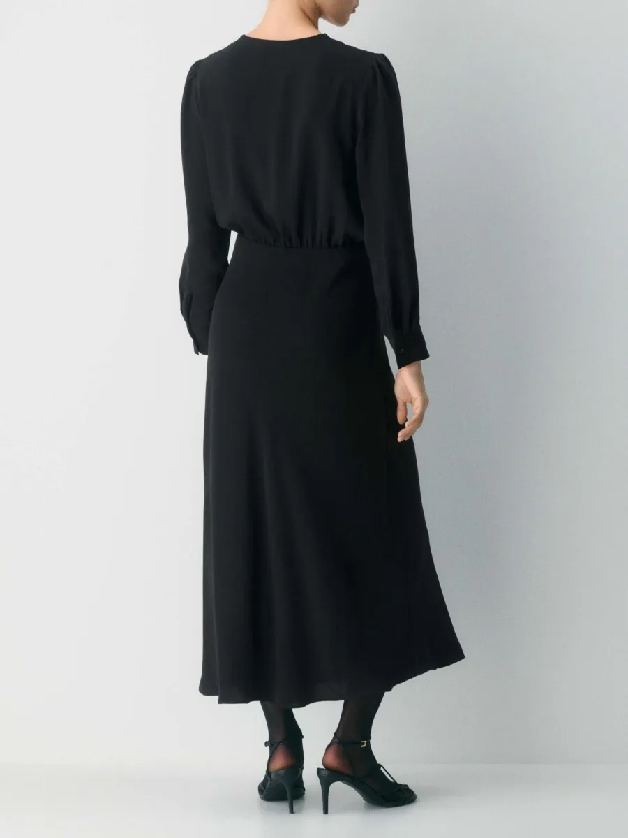 Elegant Surplice Long Sleeve Dress