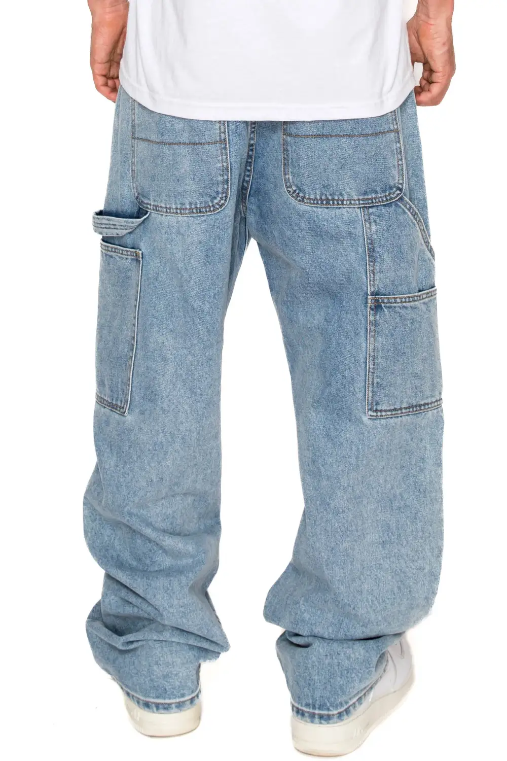Men's Washed Baggy Fit Carpenter Denim Jeans
