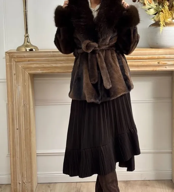 Faux Fur Trim Coat