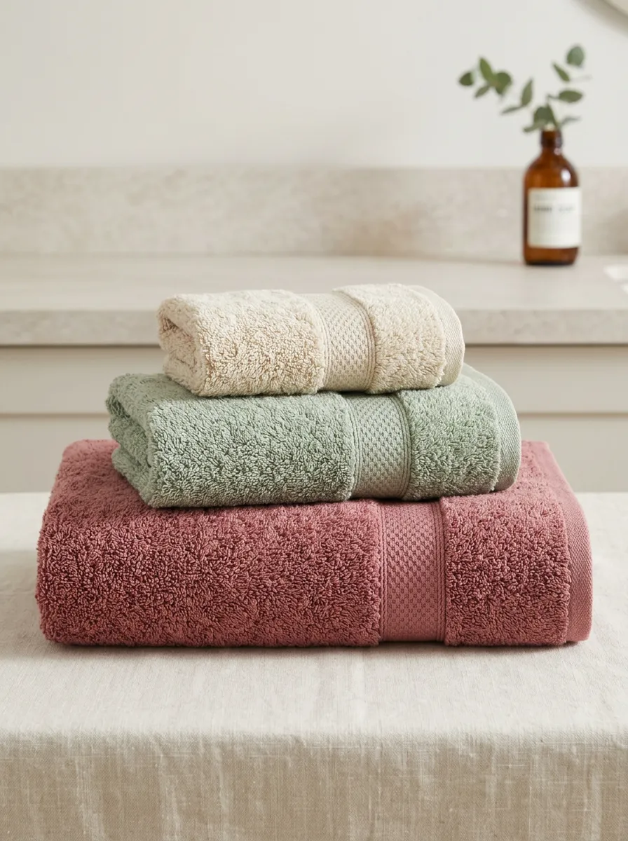 Everyday Textured Cotton Bath Towel Trio