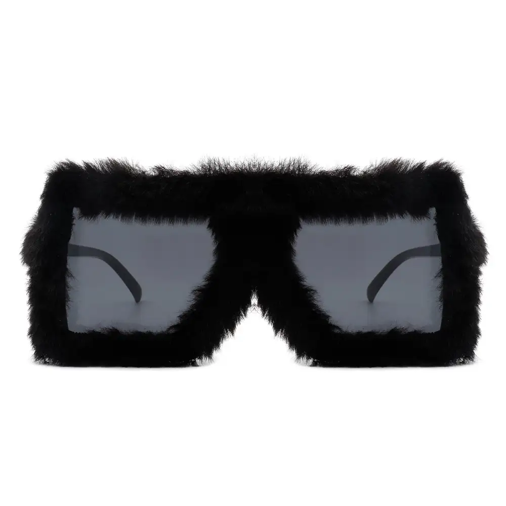Square Oversized Fluffy Faux Fur Sunglasses