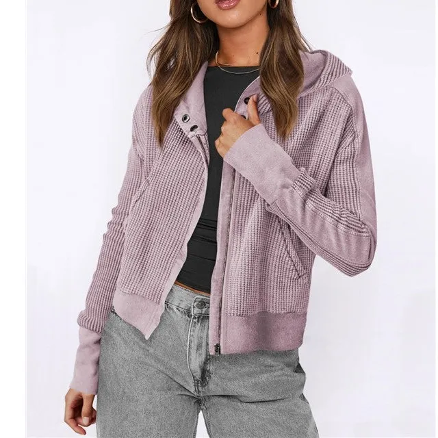 Knit Zip-Up Hoodie